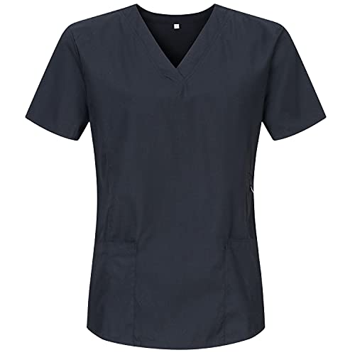 MISEMIYA - Casaca Mujer Mangas Cortas Uniforme Laboral CLINICA Estética Limpieza Veterinaria SANIDAD Dentista HOSTELERÍA Ref.707 - XXL, Negro