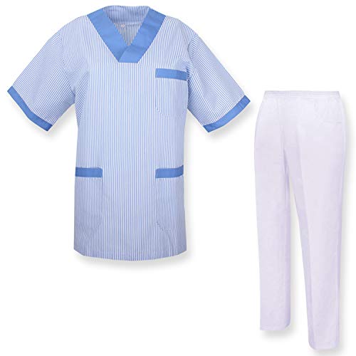 MISEMIYA - Casaca Y PANTALÓN Sanitarios Unisex Uniformes Sanitarios MÉDICOS - M, Conjuntos Sanitarios T817-4 Celetes