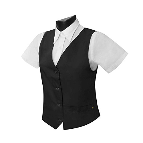 MISEMIYA - UNIFORME CAMARERA CHALECO MUJER CON ELÁSTICO CHALECO BARISTA COCTELERA - REF.806 - 38, Negro