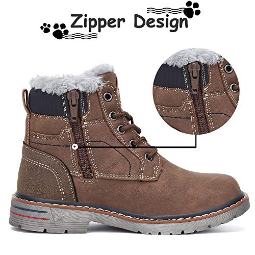 Mishansha Botas de Niño Invierno CáLido Cómodas Niña Botas de Nieve Impermeable Zapatos Invierno Marrón 26