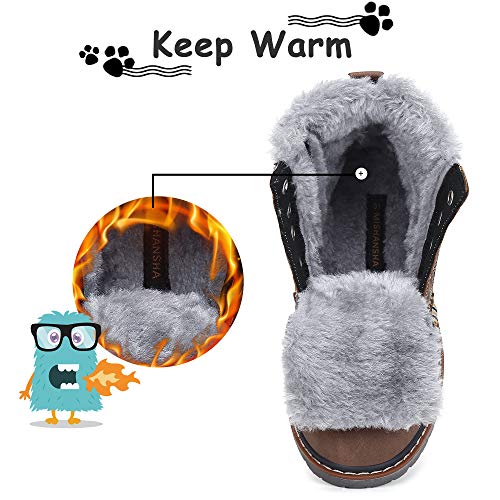 Mishansha Botas de Niño Invierno CáLido Cómodas Niña Botas de Nieve Impermeable Zapatos Invierno Marrón 26