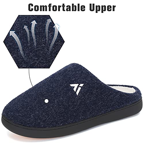 Mishansha Hombre Pantuflas de Fieltro Cómodas Caliente Felpa Zapatillas de Invierno para Casa, Slipper Azul 43