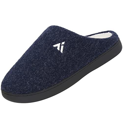 Mishansha Hombre Pantuflas de Fieltro Cómodas Caliente Felpa Zapatillas de Invierno para Casa, Slipper Azul 43