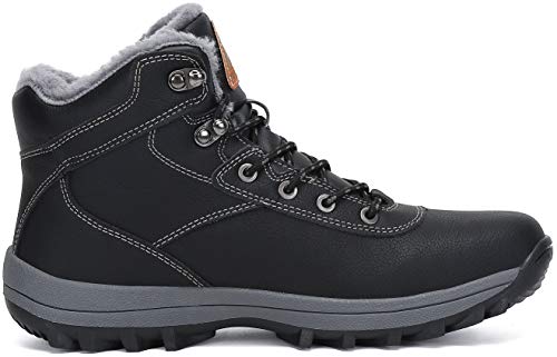 Mishansha Mujer Impermeables Botas de Invierno Forrados de Piel Botas de Nieve Hombre Botines de Cordones Antideslizante Bota de Senderismo Nacht Schwarz Gr.38