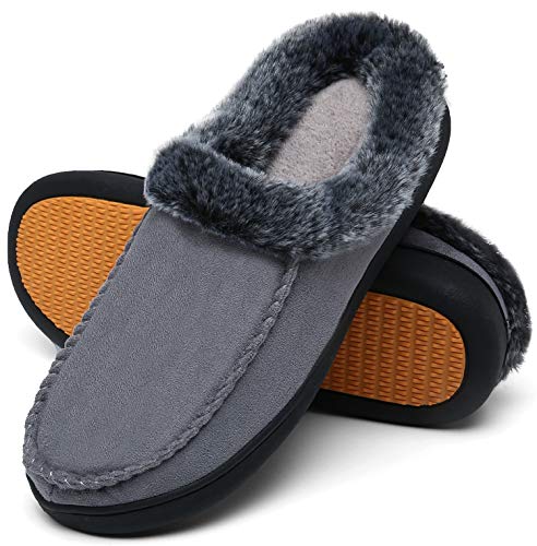 Mishansha Zapatillas Casa Invierno de Espuma Viscoelástica Mujer Antideslizantes CáLido Pantuflas Mujer de Interior y Exterior Gris Claro Gr.38