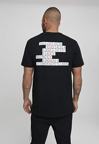 Mister Tee Crossword Champ Camiseta, Hombre, Negro, XS