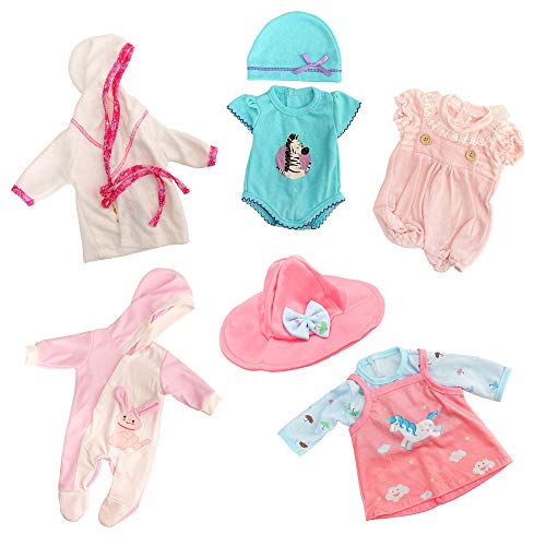 Miunana 5X Vestidos Verano Casual Ropas para 14- 18 Pulgadas Muñeca bebé 36 cm Doll 18 Pulgadas American Girl Doll
