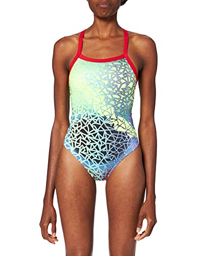 Miws Trencadis Bañador de Natación, Mujer, Multicolor (Azul/Verde/Amarillo), XXS