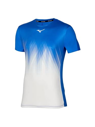 Mizuno Shadow Graphic Camiseta, Nebulas Blue/White, L para Hombre
