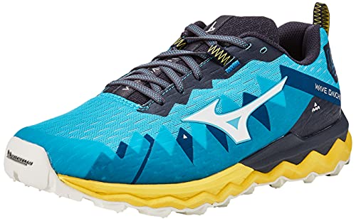 Mizuno Wave Daichi 6, Zapatillas para Carreras de montaa Hombre, Scubab Azufre Blanco de Nieve, 41 EU