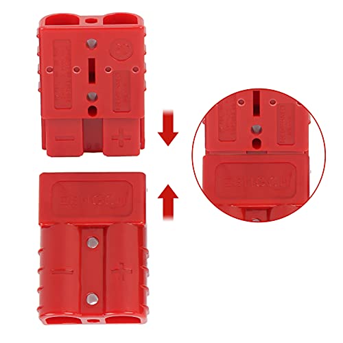 mlloaayo Conector rápido de batería de 4 Piezas, Cable de batería de 600 V 50 A, Kit de Enchufe eléctrico de desconexión de conexión rápida para cabrestante o Remolque de recuperación, Rojo