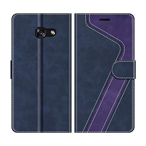 MOBESV Funda para Samsung Galaxy A5 2017, Funda Libro Samsung A5 2017, Funda Móvil Samsung Galaxy A5 2017 Magnético Carcasa para Samsung Galaxy A5 2017 Funda con Tapa, Azul Oscuro/Violeta