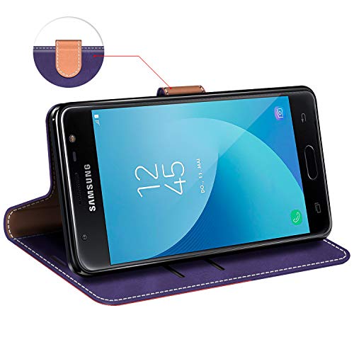 MOBESV Funda para Samsung Galaxy J5 2017, Funda Libro Samsung J5 2017, Funda Móvil Samsung Galaxy J5 2017 Magnético Carcasa para Samsung Galaxy J5 2017 Funda con Tapa, Violeta/Rojo