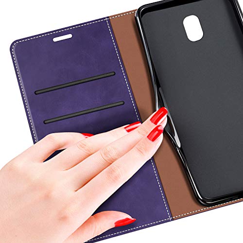 MOBESV Funda para Samsung Galaxy J5 2017, Funda Libro Samsung J5 2017, Funda Móvil Samsung Galaxy J5 2017 Magnético Carcasa para Samsung Galaxy J5 2017 Funda con Tapa, Violeta/Rojo