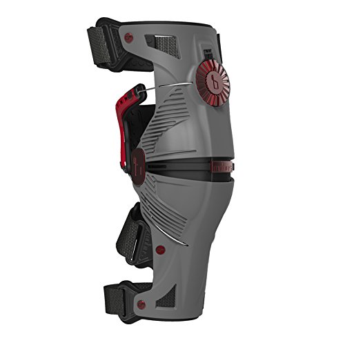 MOBIUS Ortesses X8 (par) – gris/rojo-medium Rodilleras unisex adulto, FR: M (talla fabricante: M)