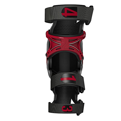 MOBIUS Ortesses X8 (par) – gris/rojo-medium Rodilleras unisex adulto, FR: M (talla fabricante: M)