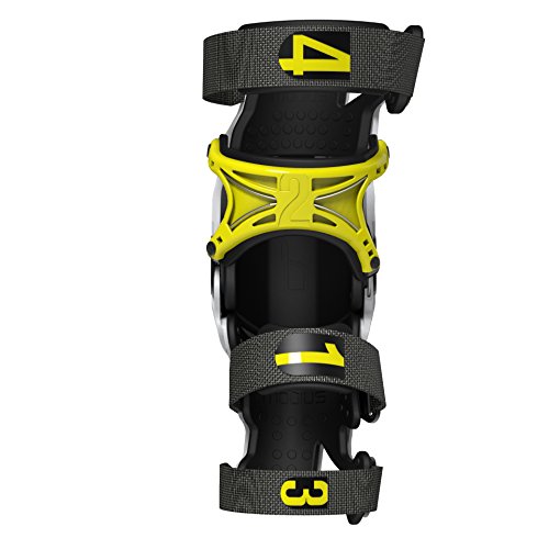 Mobius rodillera X8, color blanco/amarillo, talla XXL
