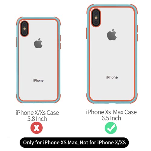 MobNano Funda para iPhone XS MAX, Silicona Transparente PC/TPU Bumper Antigolpes Caso para iPhone XS MAX - Naranja/Azul Claro