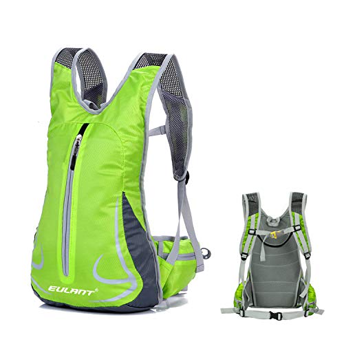 Mochila Ciclismo Impermeable Mujer 14L Bicicleta Bolso Ligero Ciclismo Accesorios Mochilas MTB Hombre Para Esqui Senderismo Trekking Viaje Correr Caminar Camping Trotar Corriendo Deporte,Verde