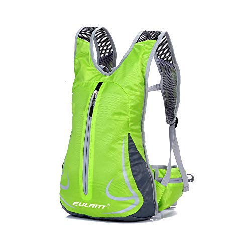 Mochila Ciclismo Impermeable Mujer 14L Bicicleta Bolso Ligero Ciclismo Accesorios Mochilas MTB Hombre Para Esqui Senderismo Trekking Viaje Correr Caminar Camping Trotar Corriendo Deporte,Verde