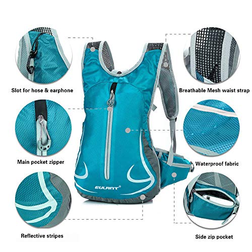 Mochila Ciclismo Impermeable Mujer 14L Bicicleta Bolso Ligero Ciclismo Accesorios Mochilas MTB Hombre Para Esqui Senderismo Trekking Viaje Correr Caminar Camping Trotar Corriendo Deporte,Azul Cielo