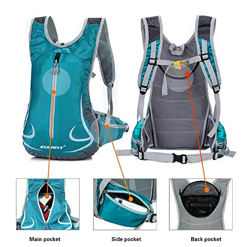 Mochila Ciclismo Impermeable Mujer 14L Bicicleta Bolso Ligero Ciclismo Accesorios Mochilas MTB Hombre Para Esqui Senderismo Trekking Viaje Correr Caminar Camping Trotar Corriendo Deporte,Azul Cielo