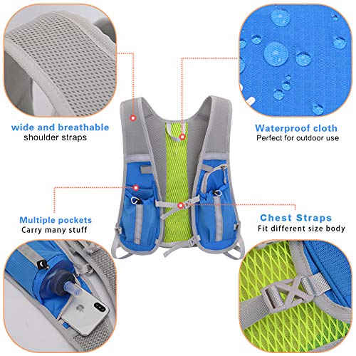 Mochila de hidratación Geila con vejiga 2L, chaleco de hidratación Mochila liviana transpirable al aire libre Sport Marathoner Running Vest Mochila