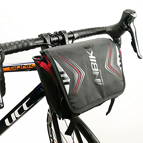 Mochila para bicicleta Extrbici Fácil de llevar Desbloqueo rápido y soporte impermeable Bolsa de tubo frontal negra Verde