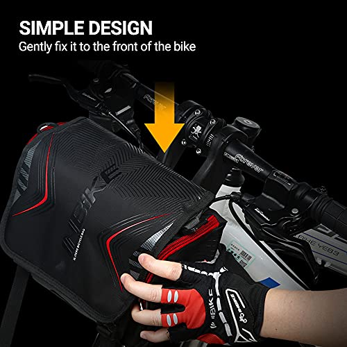 Mochila para bicicleta Extrbici Fácil de llevar Desbloqueo rápido y soporte impermeable Bolsa de tubo frontal negra Verde