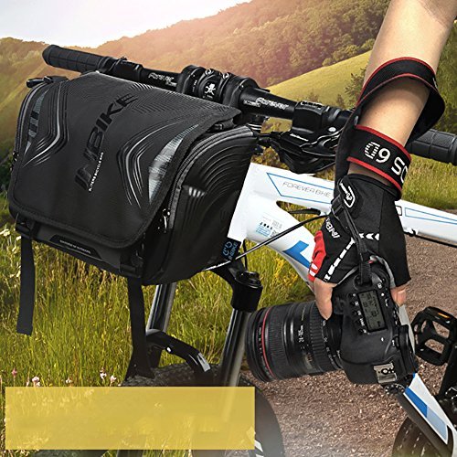 Mochila para bicicleta Extrbici Fácil de llevar Desbloqueo rápido y soporte impermeable Bolsa de tubo frontal negra Verde