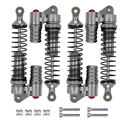 Modelo de Prueba de Bicicleta 100 Mm Amortiguadores Struts Juego de Resortes Amortiguadores Resistente Al Desgaste Duradero para Amigos, Familia, Niños, Niñas para Niños,(Color de titanio)