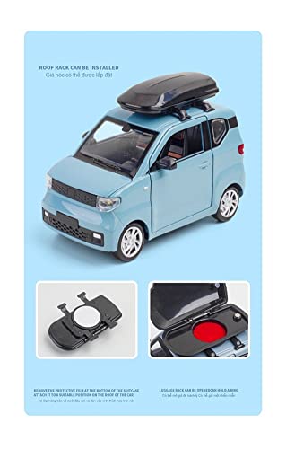 Modelos Diecast 1/24 For Wul-ing Mini EV Aleación Diecast Modelo Metal Coche con Simulación Tirar Simulación Sound Light Juguete For Niños (Color : Azul)