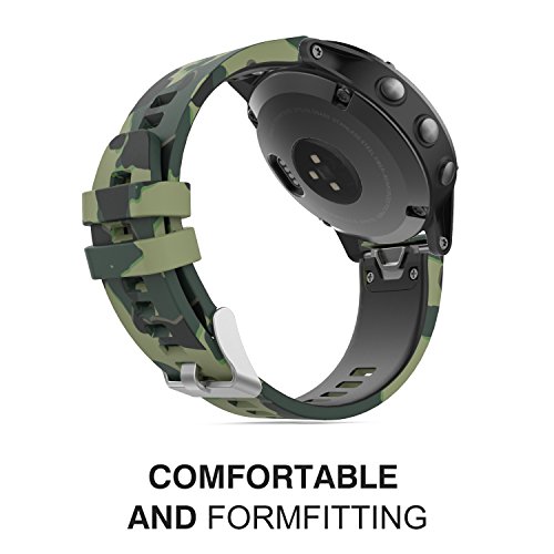 MoKo Correa Compatible con Garmin Fenix 6/6 Pro/5/5 Plus/Forerunner 945/935/Approach S62/S60/Quatix 6/Instinct/MARQ, 22mm Quick Fit Banda Pulsera de Silicona de Repuesto, Camuflaje