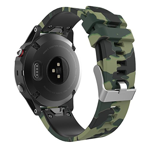 MoKo Correa Compatible con Garmin Fenix 6/6 Pro/5/5 Plus/Forerunner 945/935/Approach S62/S60/Quatix 6/Instinct/MARQ, 22mm Quick Fit Banda Pulsera de Silicona de Repuesto, Camuflaje