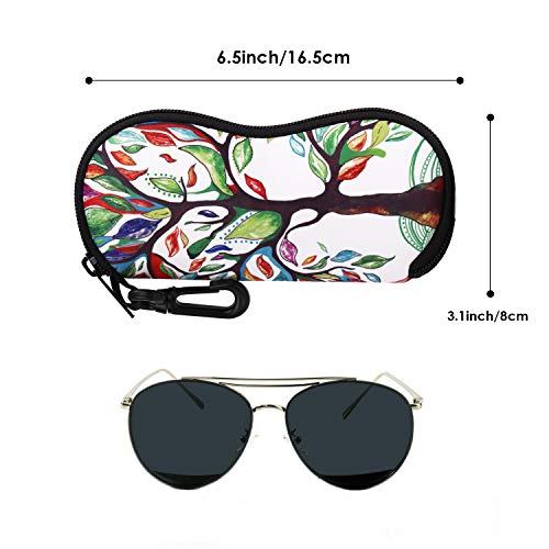 MoKo Funda de Gafas - [Ultra Ligero] Neopreno con Cremallera Almacenaje Lente Suave Sunglasses Case con Clip de Cinturón para Gafas, Bolsa de Llaves, Lápices, Tarjetas, Álbo de la Suerte
