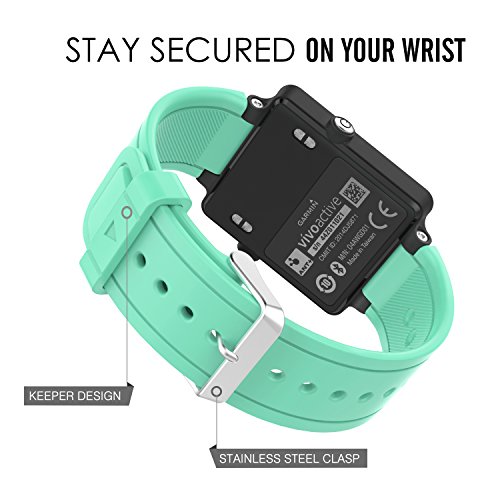 MoKo Garmin Vivoactive Correa de Reloj, Suave Silicona Reemplazo Watch Band para Garmin Vivoactive/Vivoactive Acetate Sports GPS Smartwatch - Menta Verde