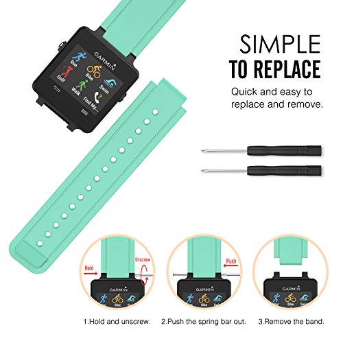 MoKo Garmin Vivoactive Correa de Reloj, Suave Silicona Reemplazo Watch Band para Garmin Vivoactive/Vivoactive Acetate Sports GPS Smartwatch - Menta Verde