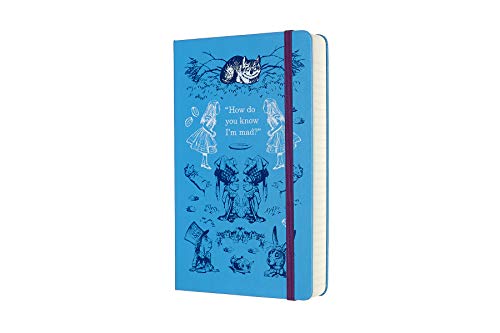 Moleskine - Agenda de 18 Meses Alicia en el País de las Maravillas Edición Limitada, Color Azul, Agenda Escolar 2019/2020 con Tapa Dura y Cierre Elástico, Tamaño Grande 13 x 21 cm, 608 Páginas