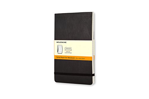 Moleskine - Cuaderno Clásico con Páginas Rayadas, Tapa Blanda y Goma Elástica, Color Negro, Tamaño Grande 13 x 21 cm, 240 Páginas