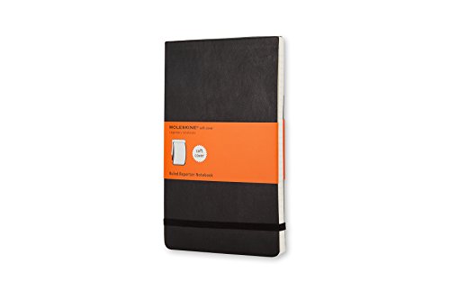 Moleskine - Cuaderno Clásico con Páginas Rayadas, Tapa Blanda y Goma Elástica, Color Negro, Tamaño Grande 13 x 21 cm, 240 Páginas