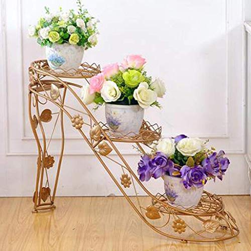 MOLIH Soporte para flores Soporte de exhibición de plantas para 1etas, Soporte de puerta de metal para flores Jardinera para bicicletas Planta decorativa de hierro forjado en jardín, patio, patio o t