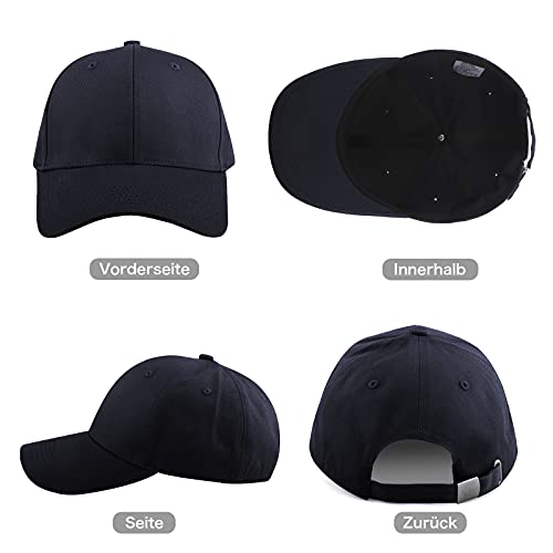 Momoshe para Hombres y Mujeres, Gorra Ajustable de algodón para Correr al Aire Libre Gorra de béisbol Azul Marino Oscuro