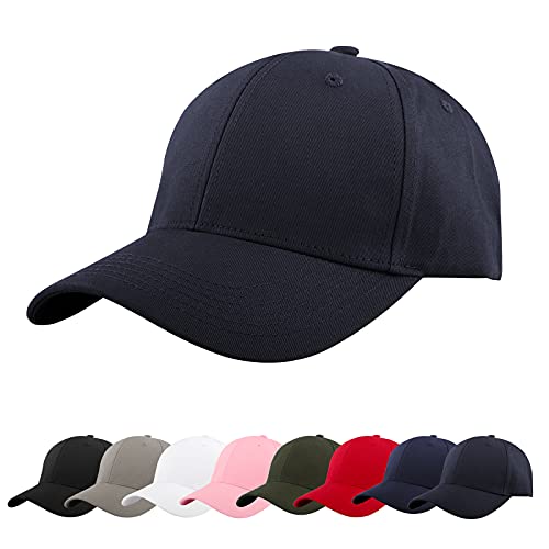 Momoshe para Hombres y Mujeres, Gorra Ajustable de algodón para Correr al Aire Libre Gorra de béisbol Azul Marino Oscuro