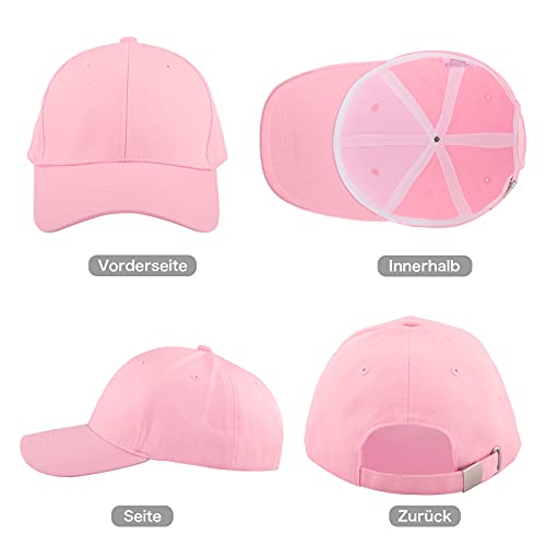 Momoshe para Hombres y Mujeres, Gorra Ajustable de algodón para Correr al Aire Libre Gorra de béisbol Rosa