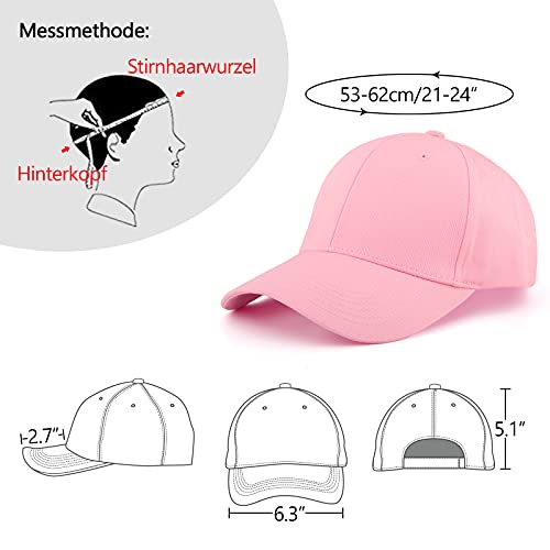 Momoshe para Hombres y Mujeres, Gorra Ajustable de algodón para Correr al Aire Libre Gorra de béisbol Rosa