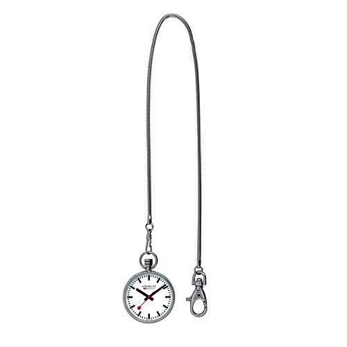 Mondaine Pocket- Reloj de bolsillo, movimiento de cuarzo Ronda 313, acero inoxidable