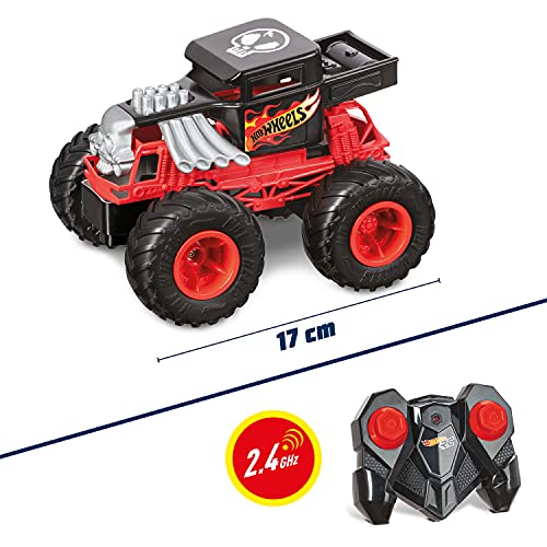 Mondo -63679 Mondo Motors Monster Trucks Bone Shaker-Coche teledirigido para niños 2.4 GHz Rojo/Negro-63679, Color Livrea Hot Wheels, 63679