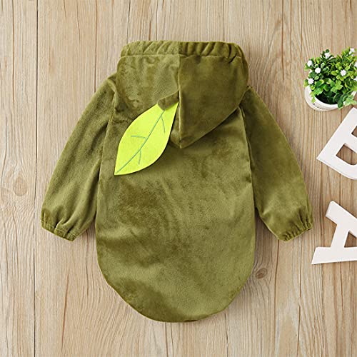 Mono Disfraz Bebé con Estampado de Aguacate Avocado Mono Casual de Mangas Largas con Capucha Cremallera y Botones Ropa de Cumpleaños Fiesta de Otoño Invierno para Bebé Niños (Verde, 12-18 Meses)