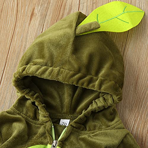 Mono Disfraz Bebé con Estampado de Aguacate Avocado Mono Casual de Mangas Largas con Capucha Cremallera y Botones Ropa de Cumpleaños Fiesta de Otoño Invierno para Bebé Niños (Verde, 12-18 Meses)