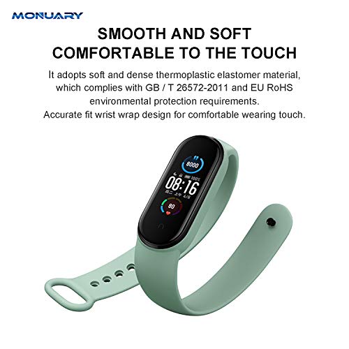 Monuary 2 Piezas Correas Compatible con Xiaomi Mi Band 6, Xiaomi Mi Band 5 y Amazfit Band 5, Correa de Repuesto para Pulseras Xiaomi Mi Band 6 Funda Mi Fit Band 5 (Azul y Rojo)